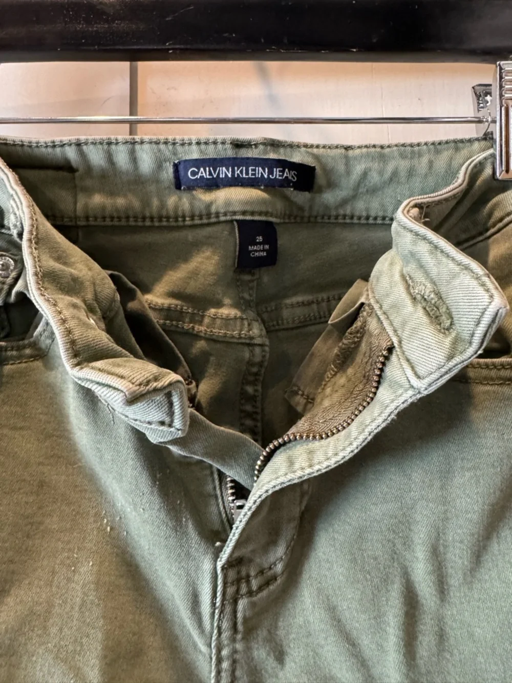Calvin Klein Olive Green Skinny Cargo Pants